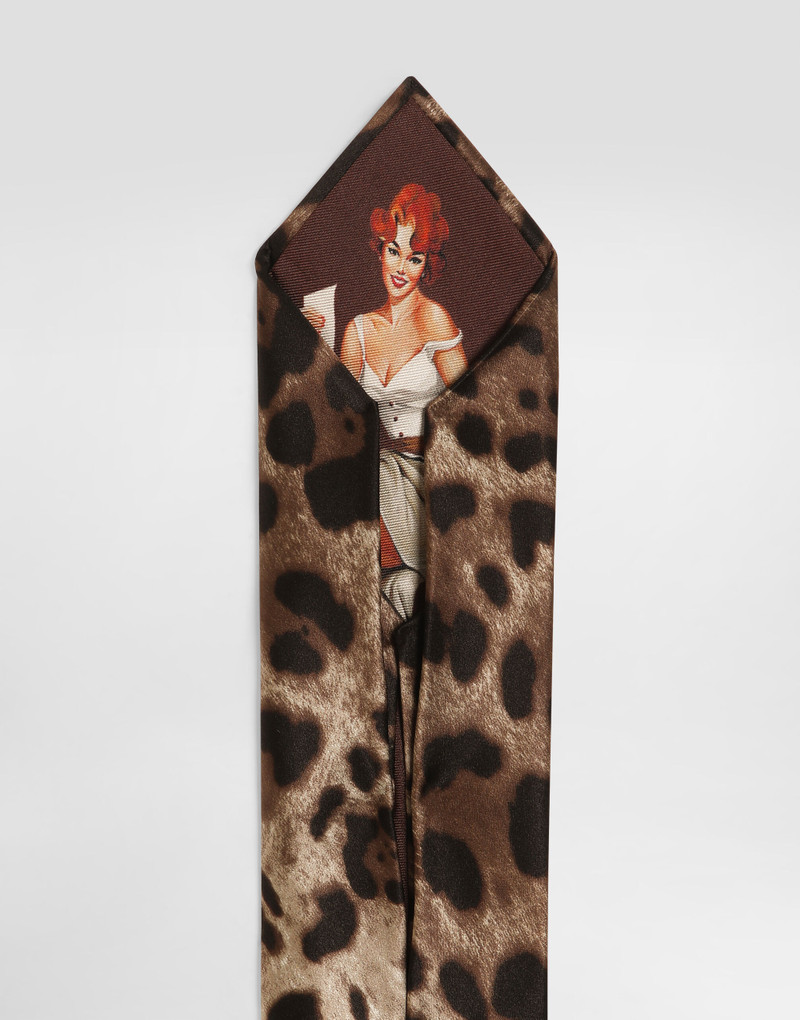 Leopard-print satin tie 4