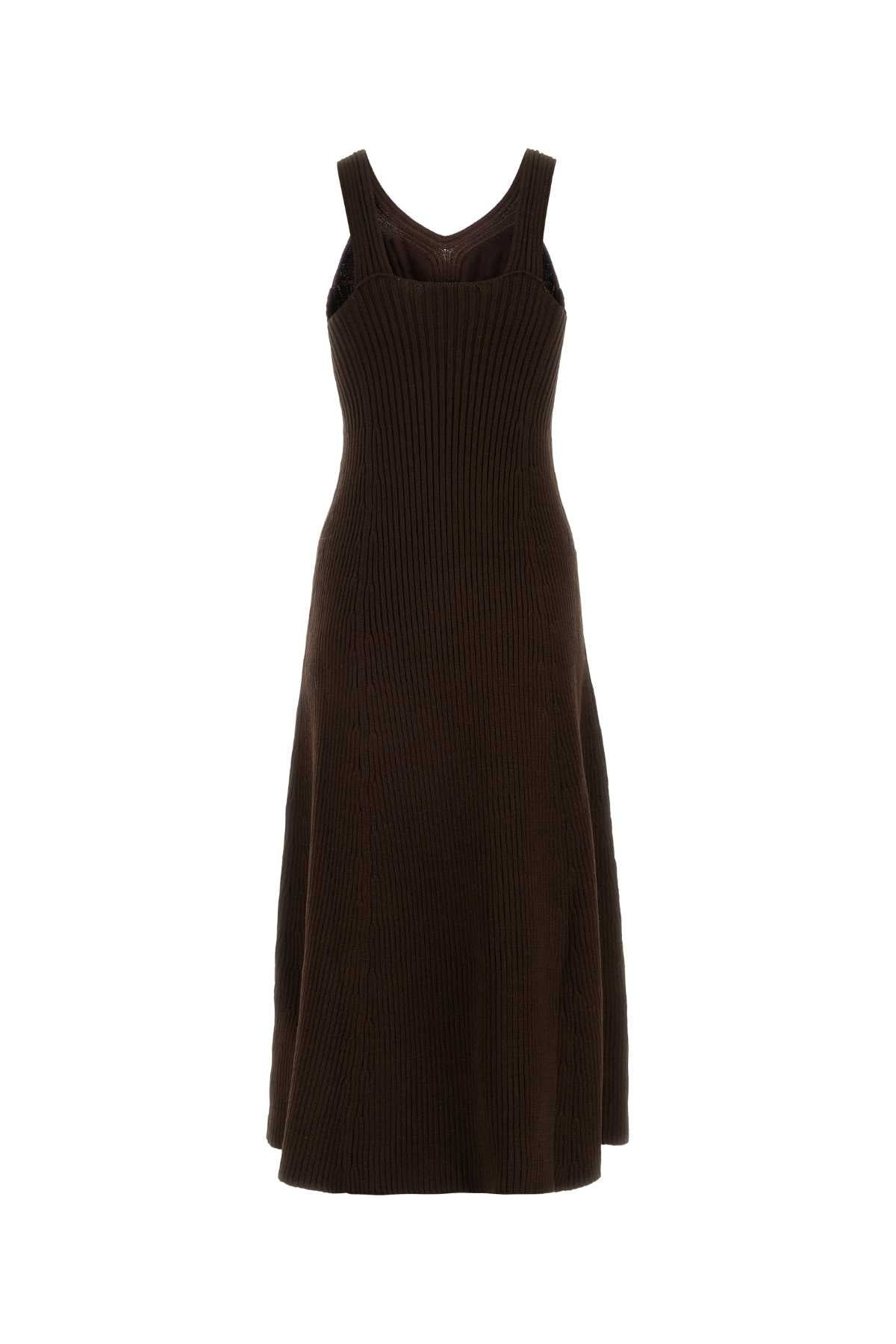 Jil Sander Women Chocolate Cotton Blend Dress - 2