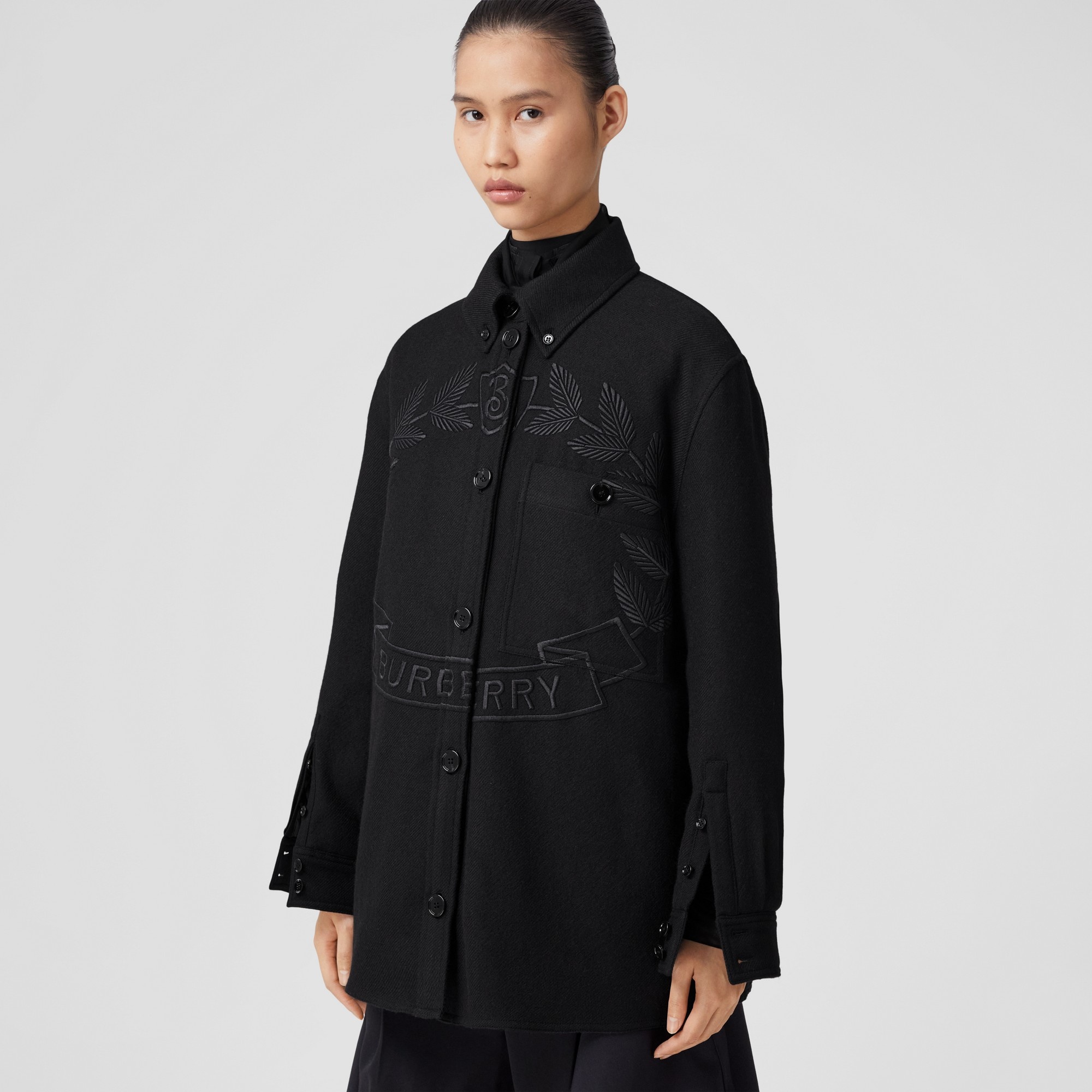 Embroidered Oak Leaf Crest Wool Jacket - 7