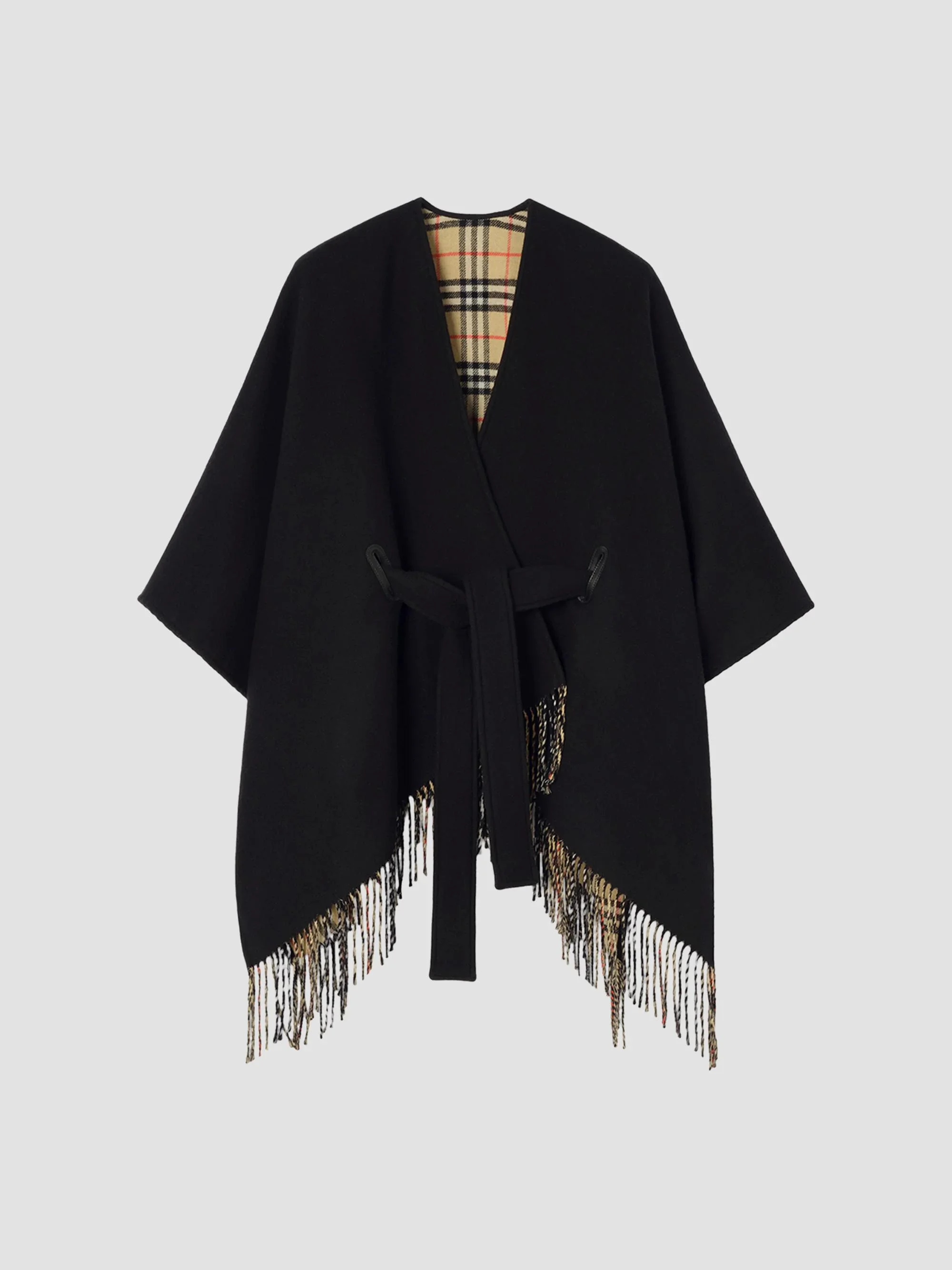Women's Tay Wool Cape - Black Sand - 1