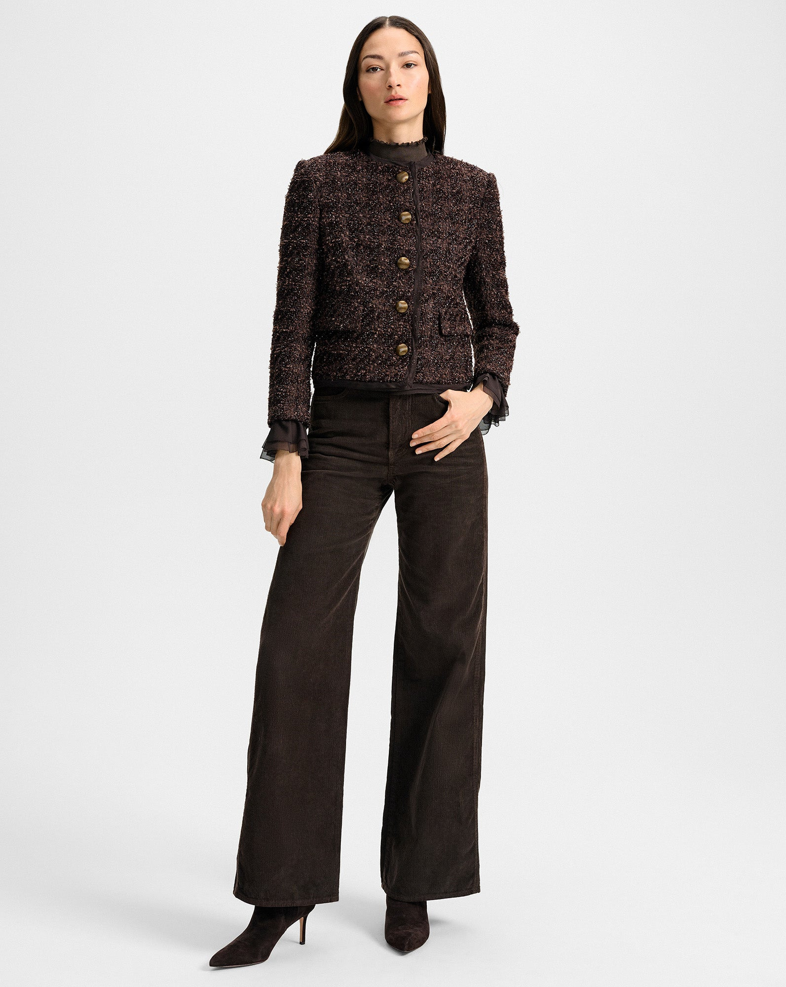 AUDRINA METALLIC TWEED JACKET - 3