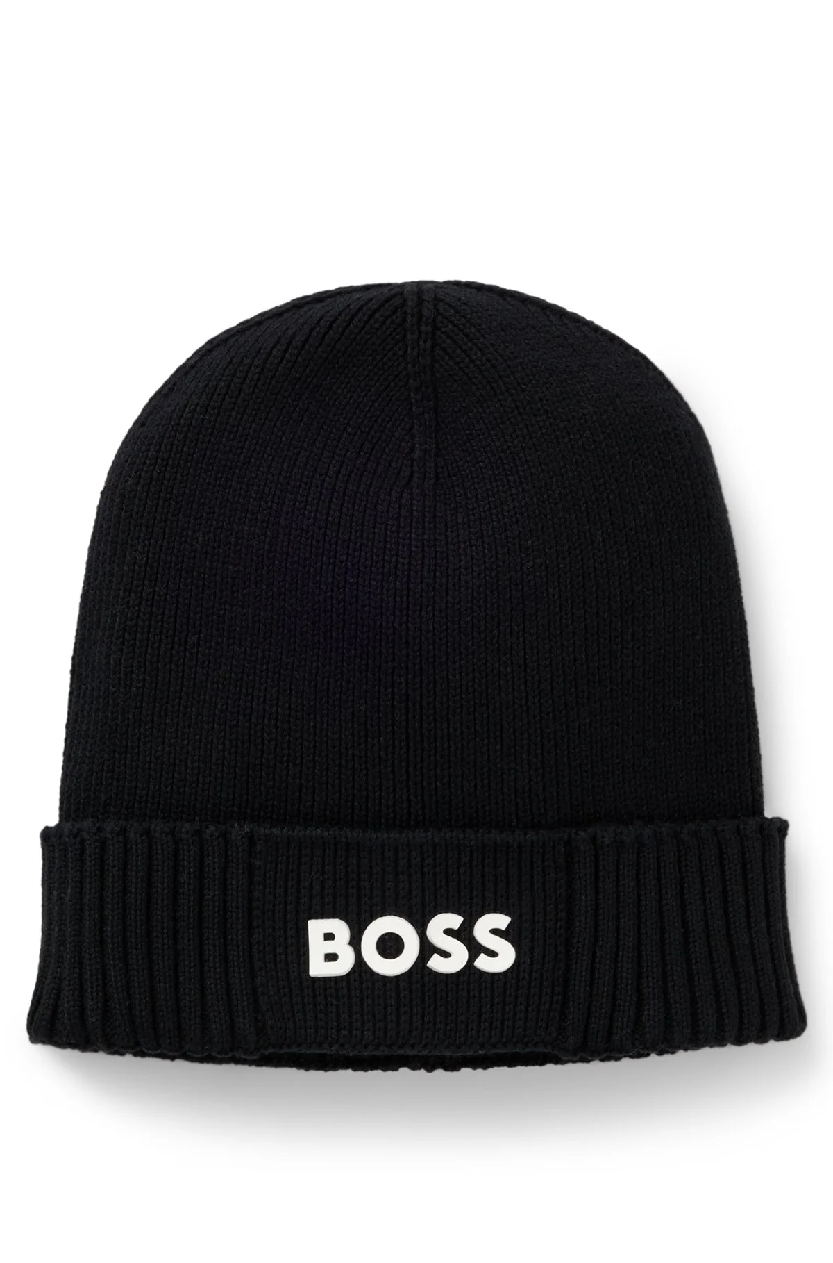 LOGO-DETAIL BEANIE HAT IN COTTON AND VIRGIN WOOL - 1