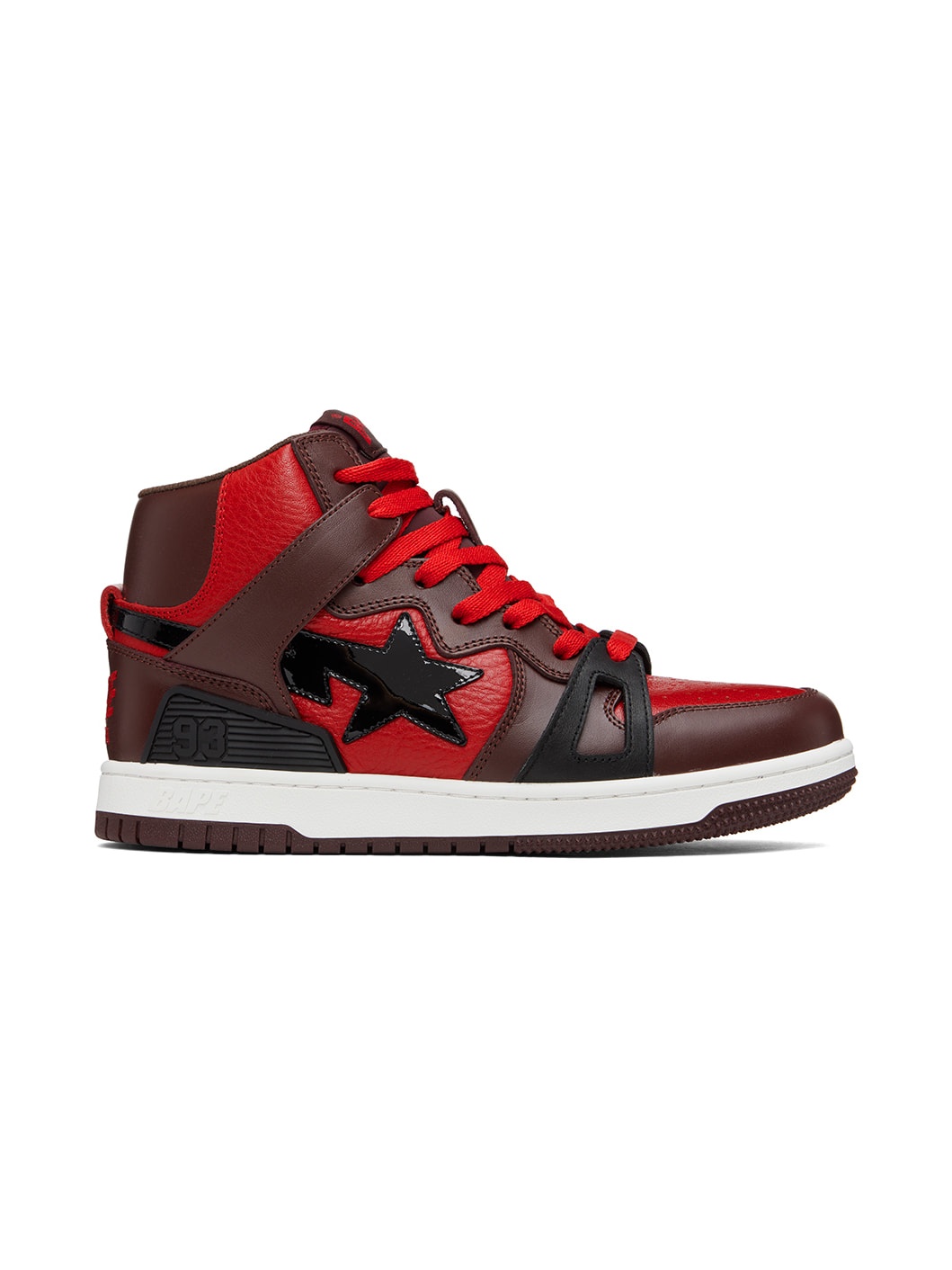 Red & Brown Sta 93 Hi Sneakers - 1