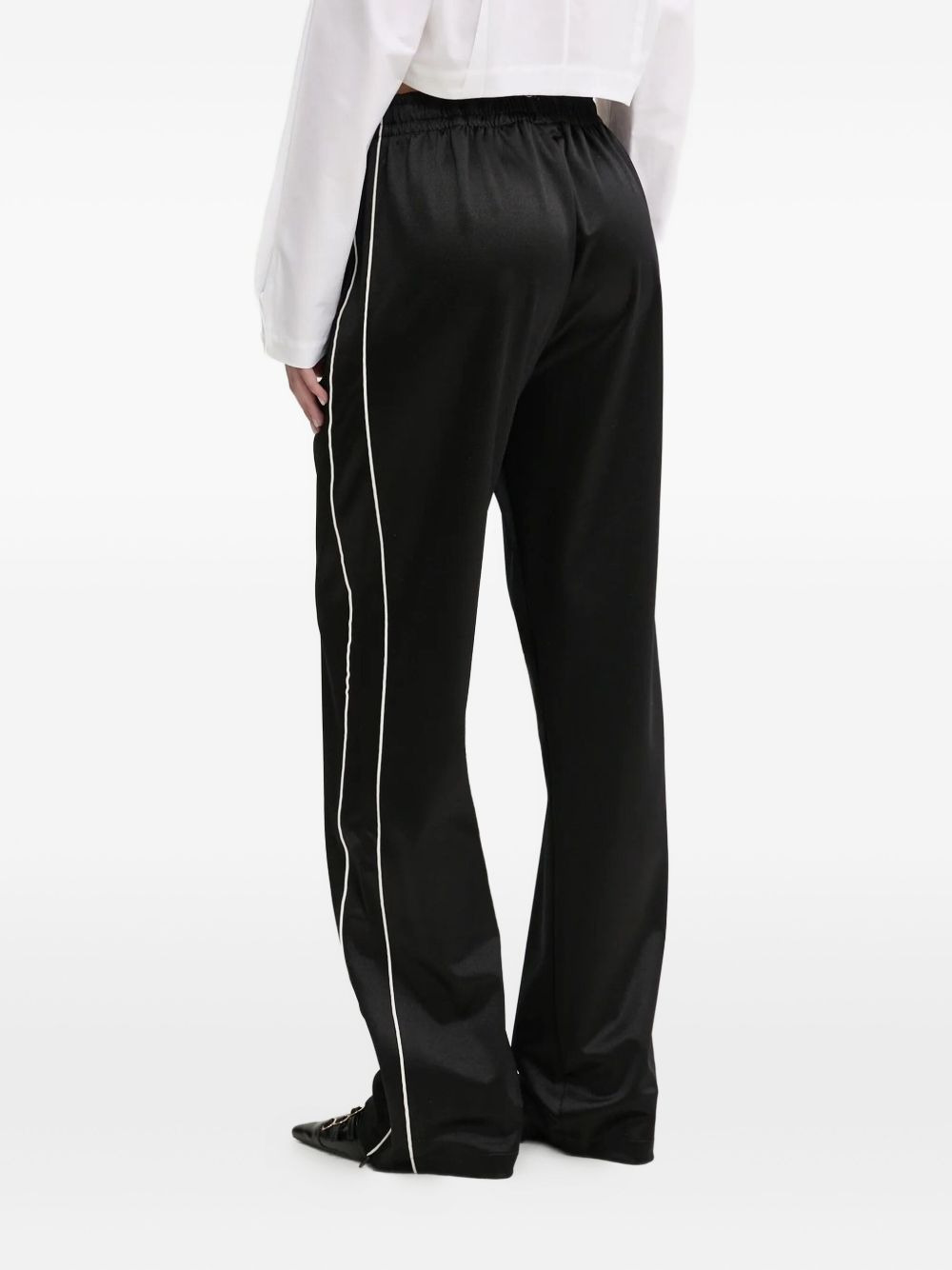 side-stripe satin trousers - 3