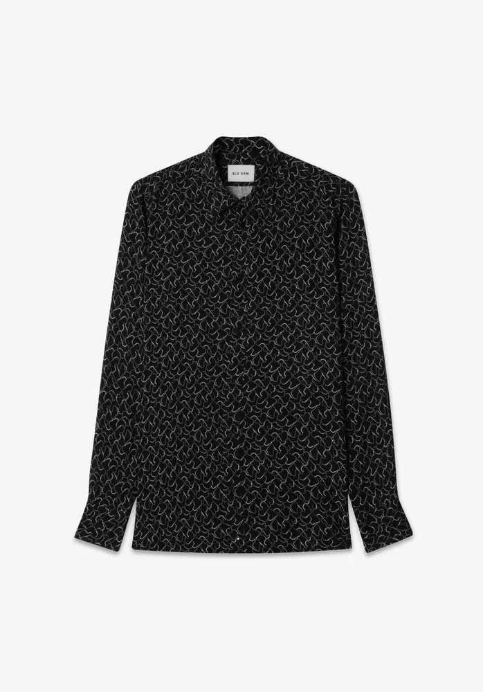 SHIRT 01 BLACK DOTTED WAVE - 1