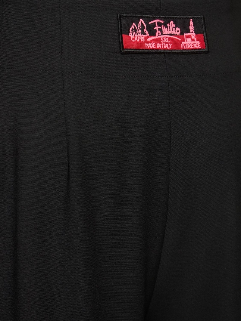 Twill wide pants w/ logo - 5