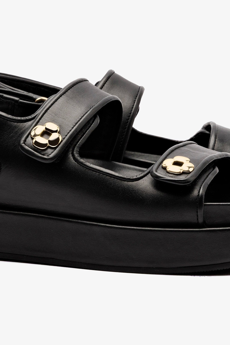 Jetty Sandal In Black Leather 4