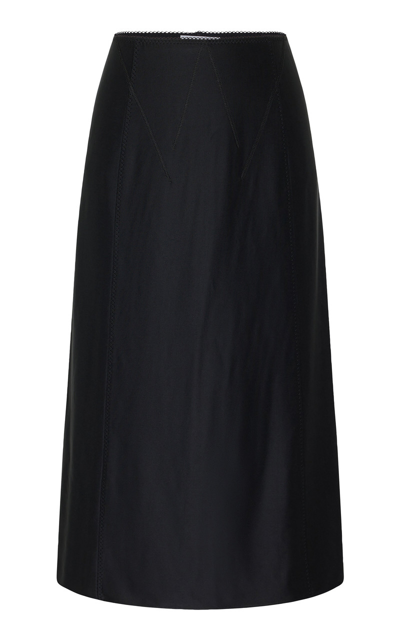 Mid-Rise Midi Skirt black 1
