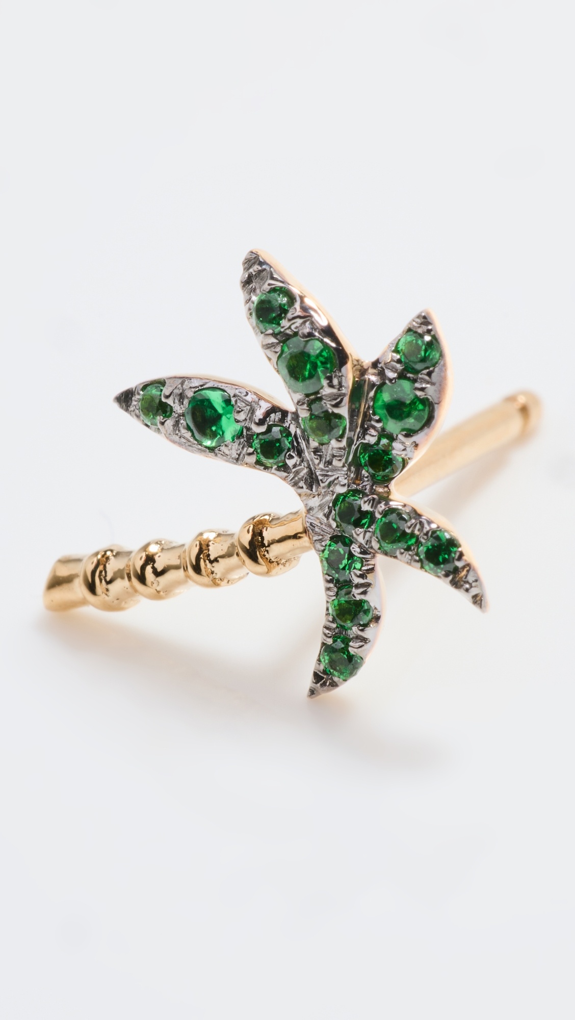 18k Puce Palmier Tsavorite Earring - 3
