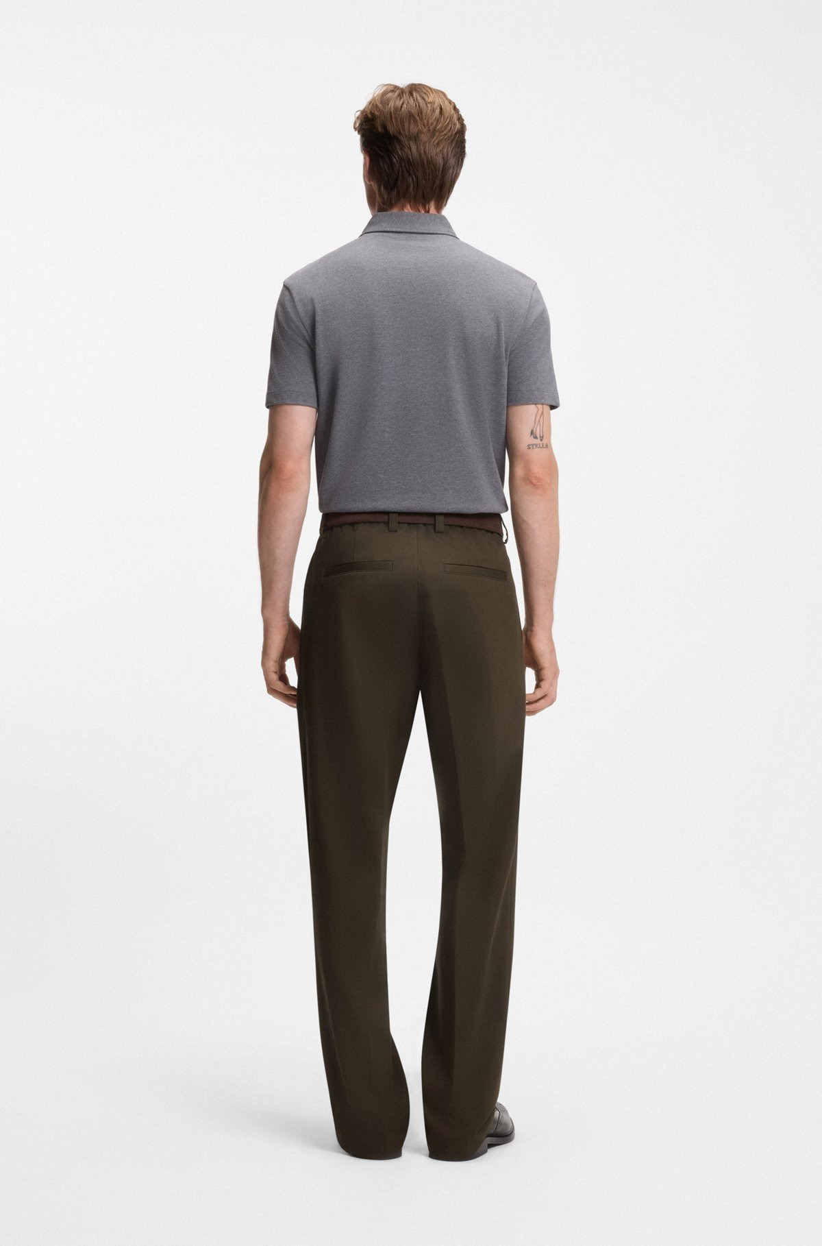 BECKHAM X BOSS MICRO-PATTERNED TROUSERS IN COTTON - 4