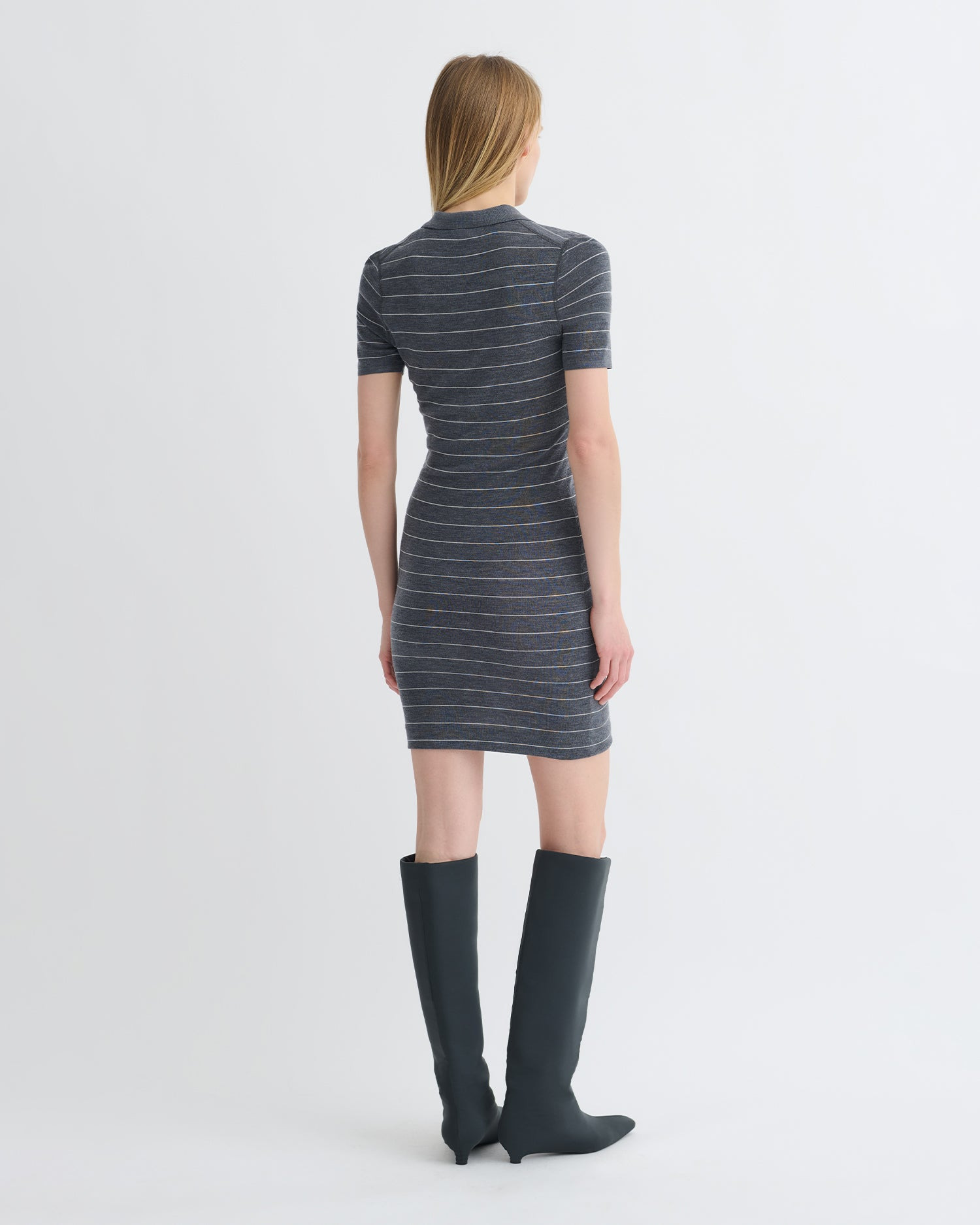 Striped Terry Merino Mini Dress - 3