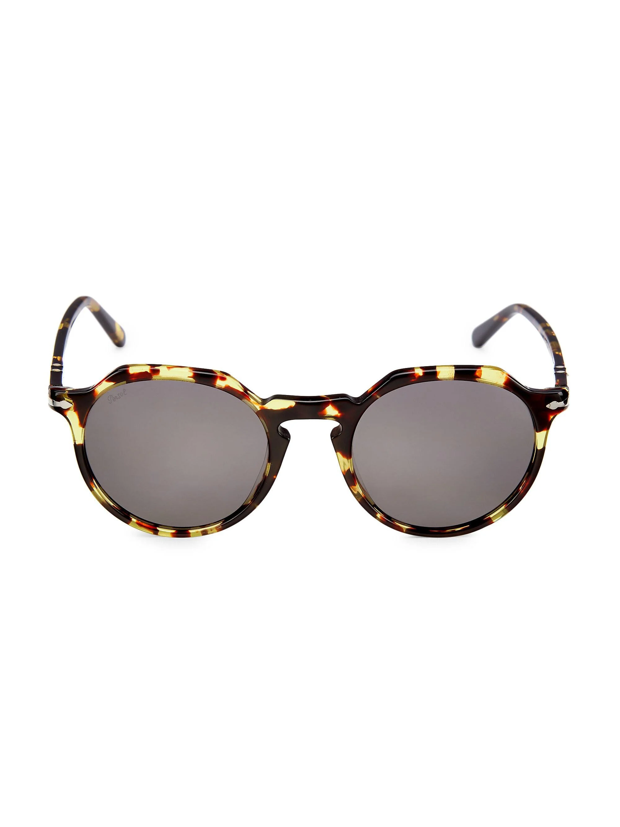 Men's Phantos 52MM Rounded Sunglasses - Dark Grey - 1