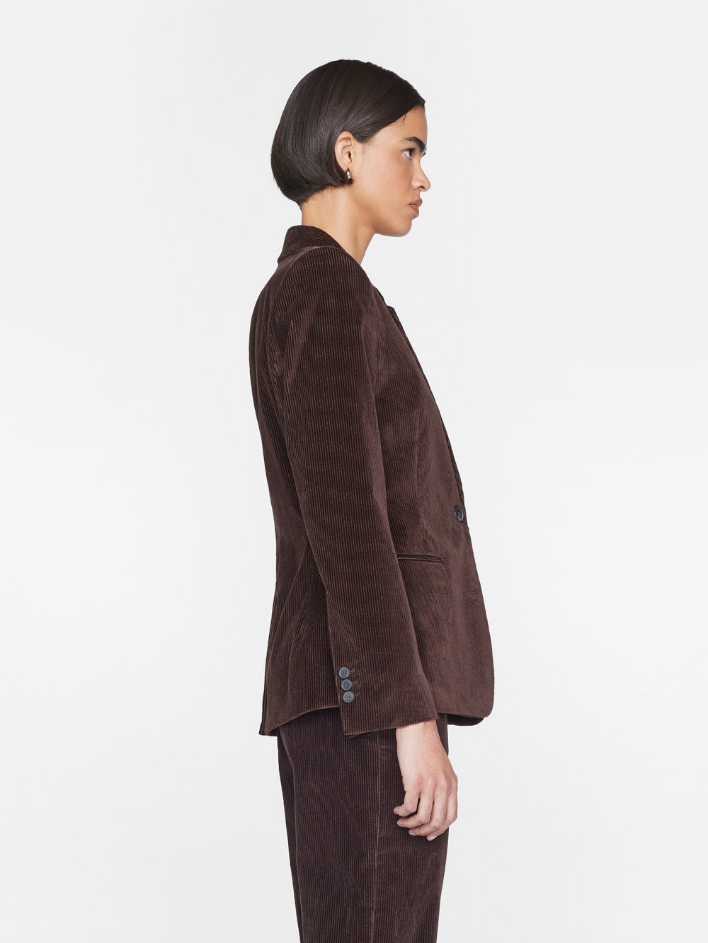 The Corduroy Femme Blazer in Espresso - 6