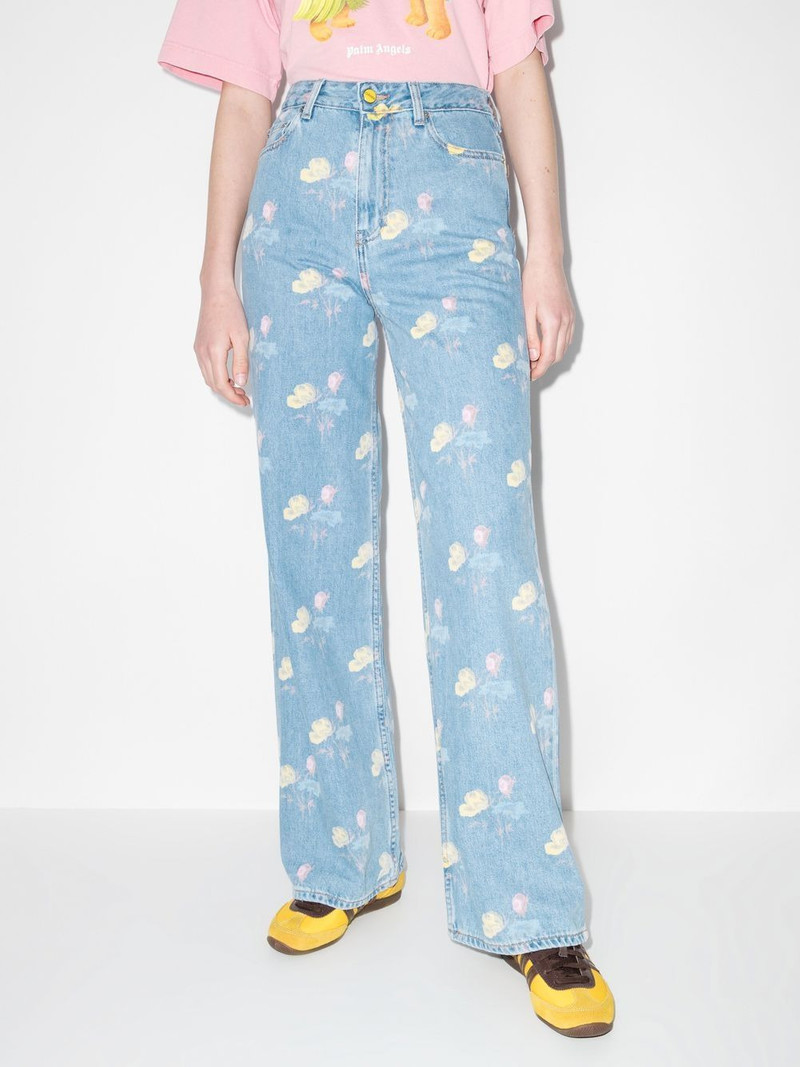 GANNI floral-print boyfriend jeans outlook