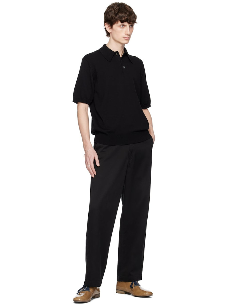 TAKAHIROMIYASHITA TheSoloist. Black Regular Fit Collar Short Sleeve Polo outlook