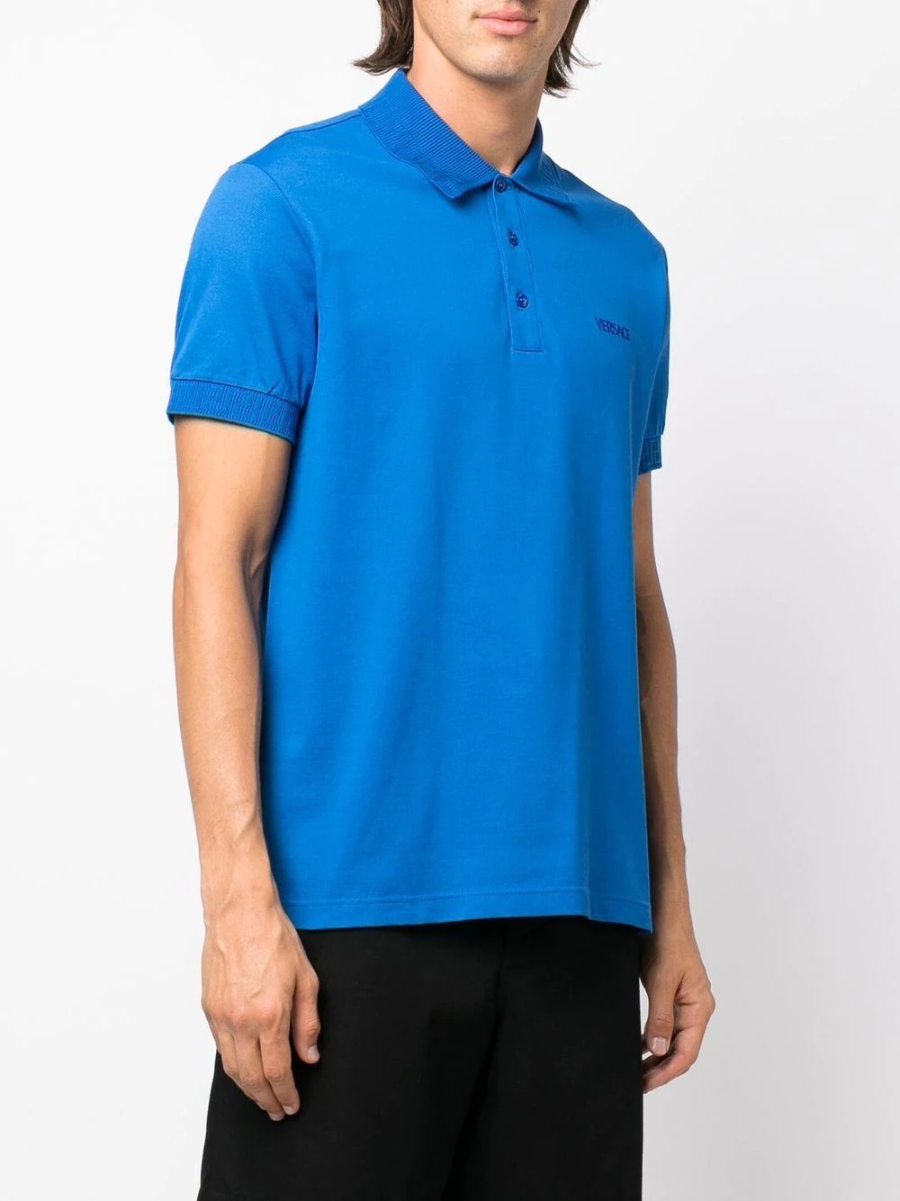 embroidered-logo polo shirt - 3