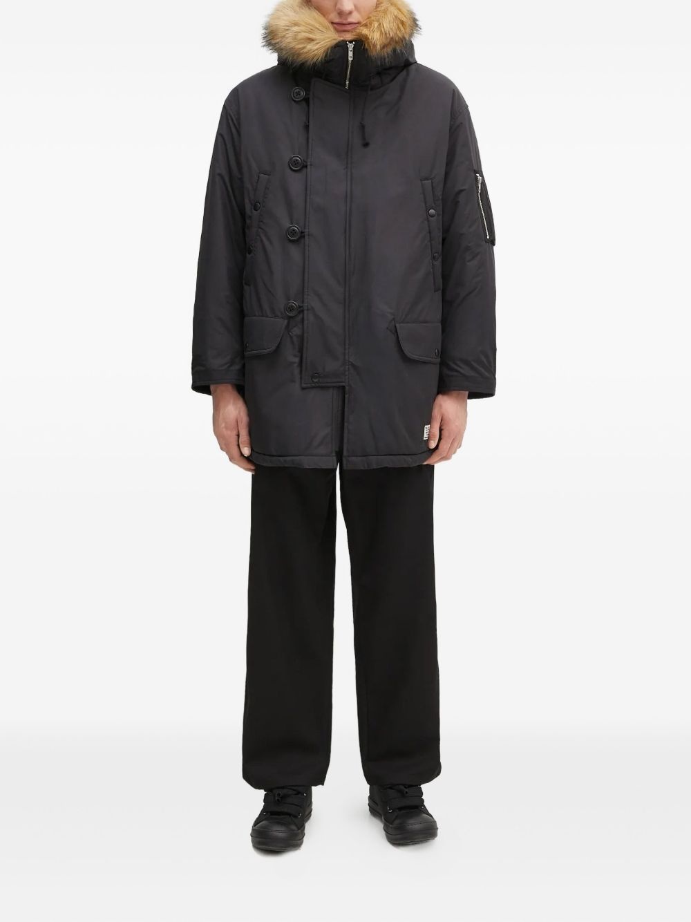 faux fur-lined hooded parka - 2