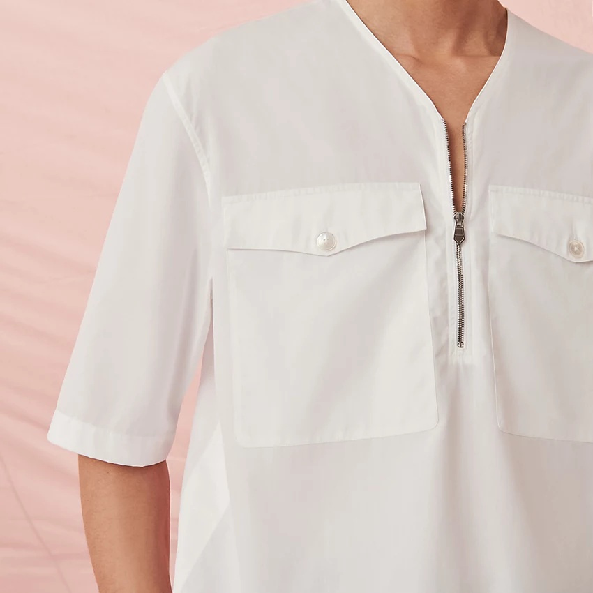 T-shirt with zipped V-neck - 3
