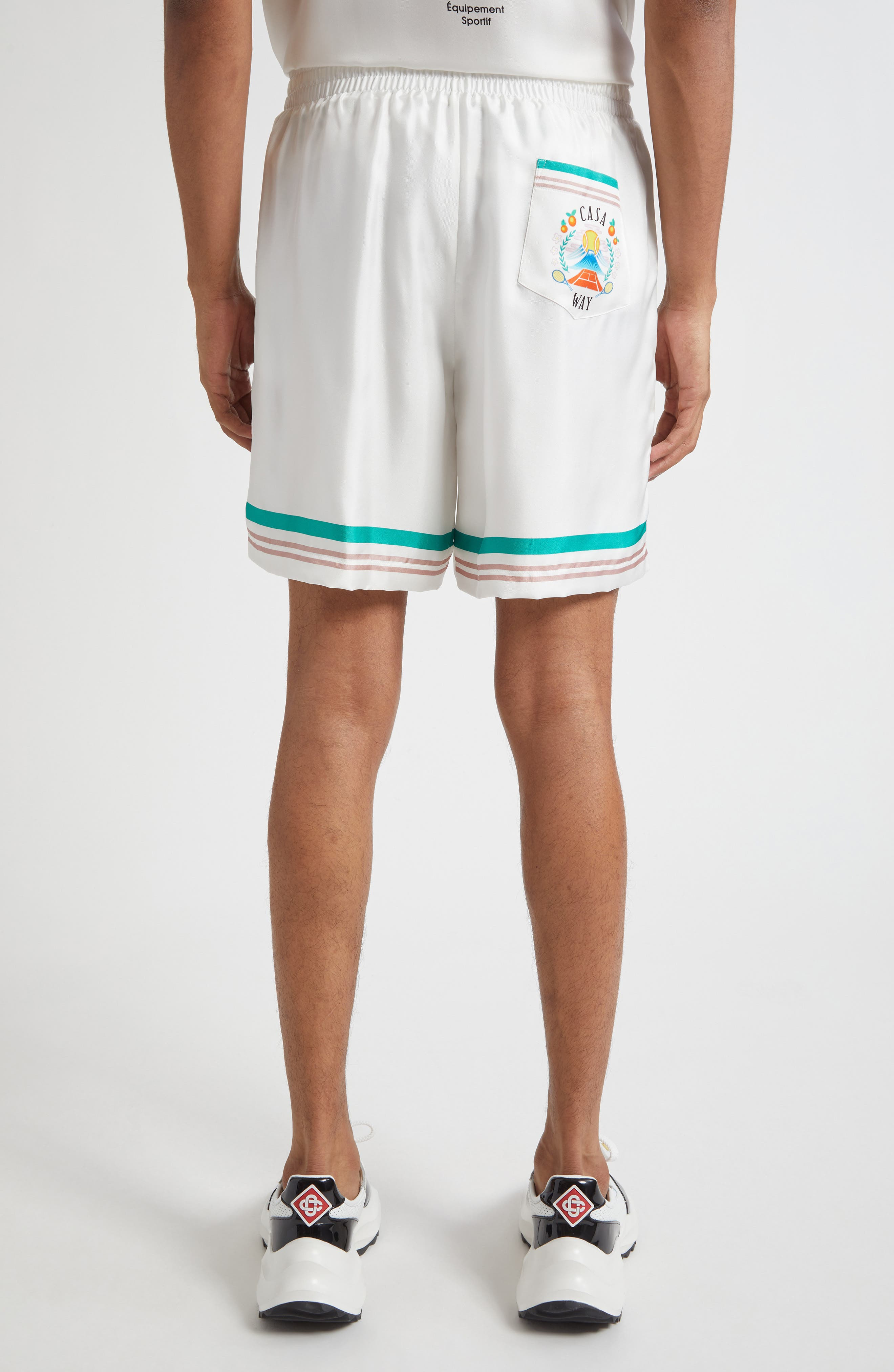 Casablanca Casa Way Drawstring Silk Shorts at Nordstrom - 3