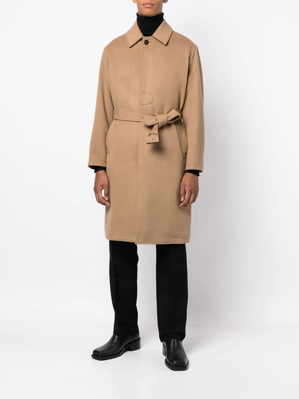 belted cashmere-wool blend trench coat - 2