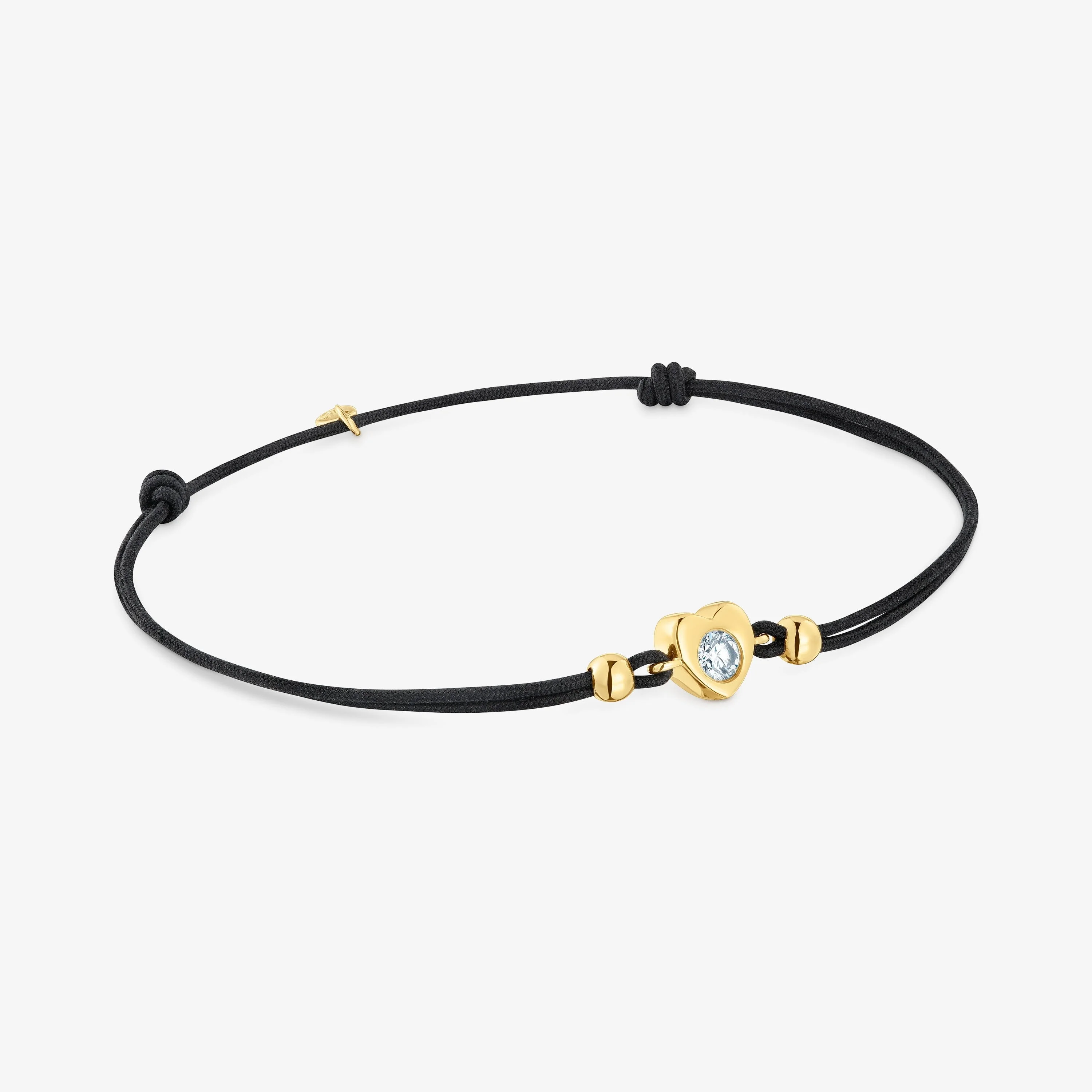 18K solid gold Bracelet with lab-grown diamond and black nylon TOUS Lili - 1