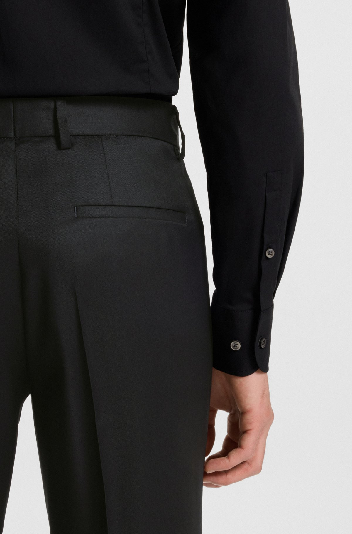 SLIM-FIT TROUSERS IN VIRGIN-WOOL SERGE - 5