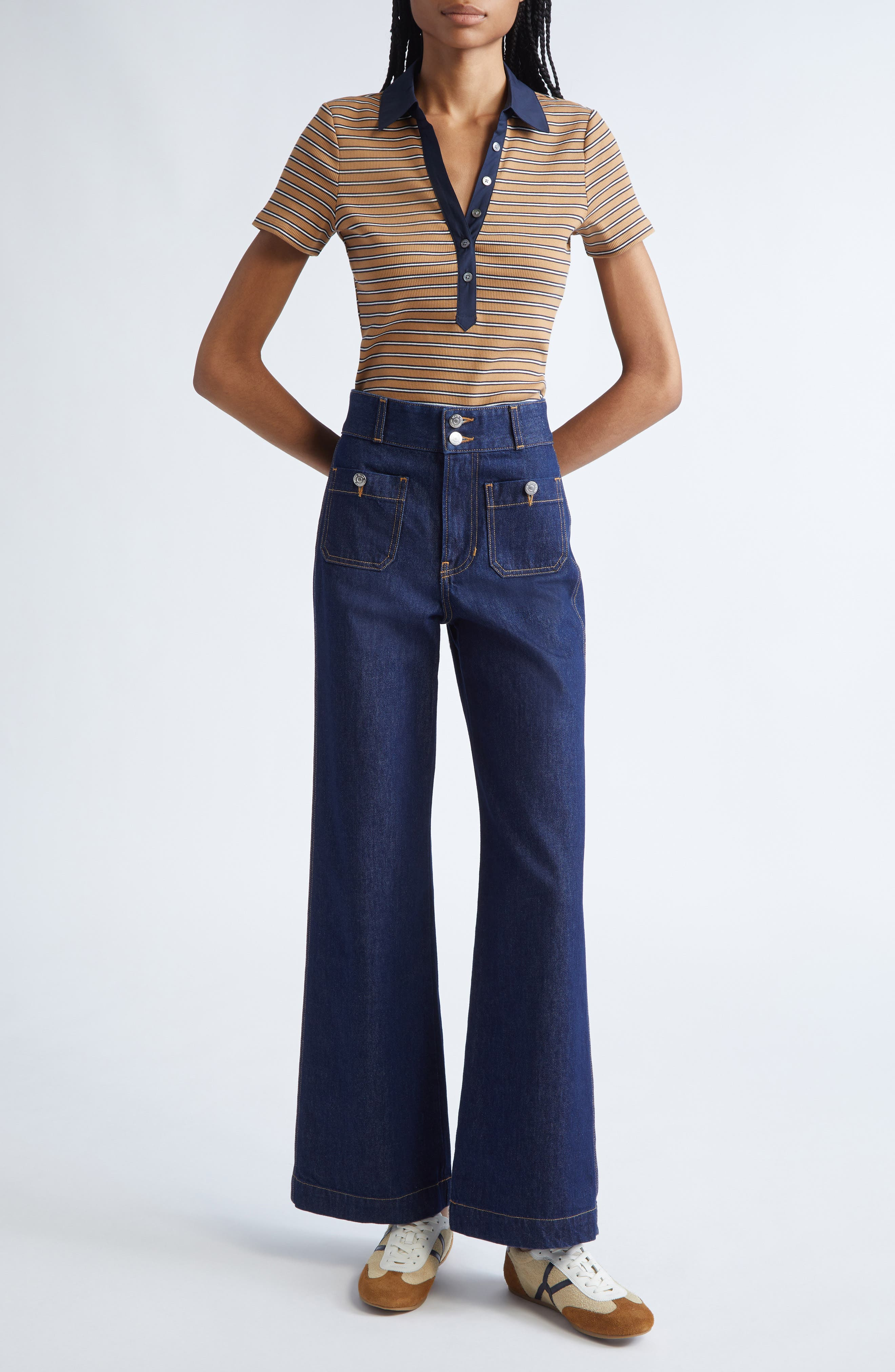 Veronica Beard Taylor High Waist Flare Jeans in Indigo Rinse at Nordstrom - 8