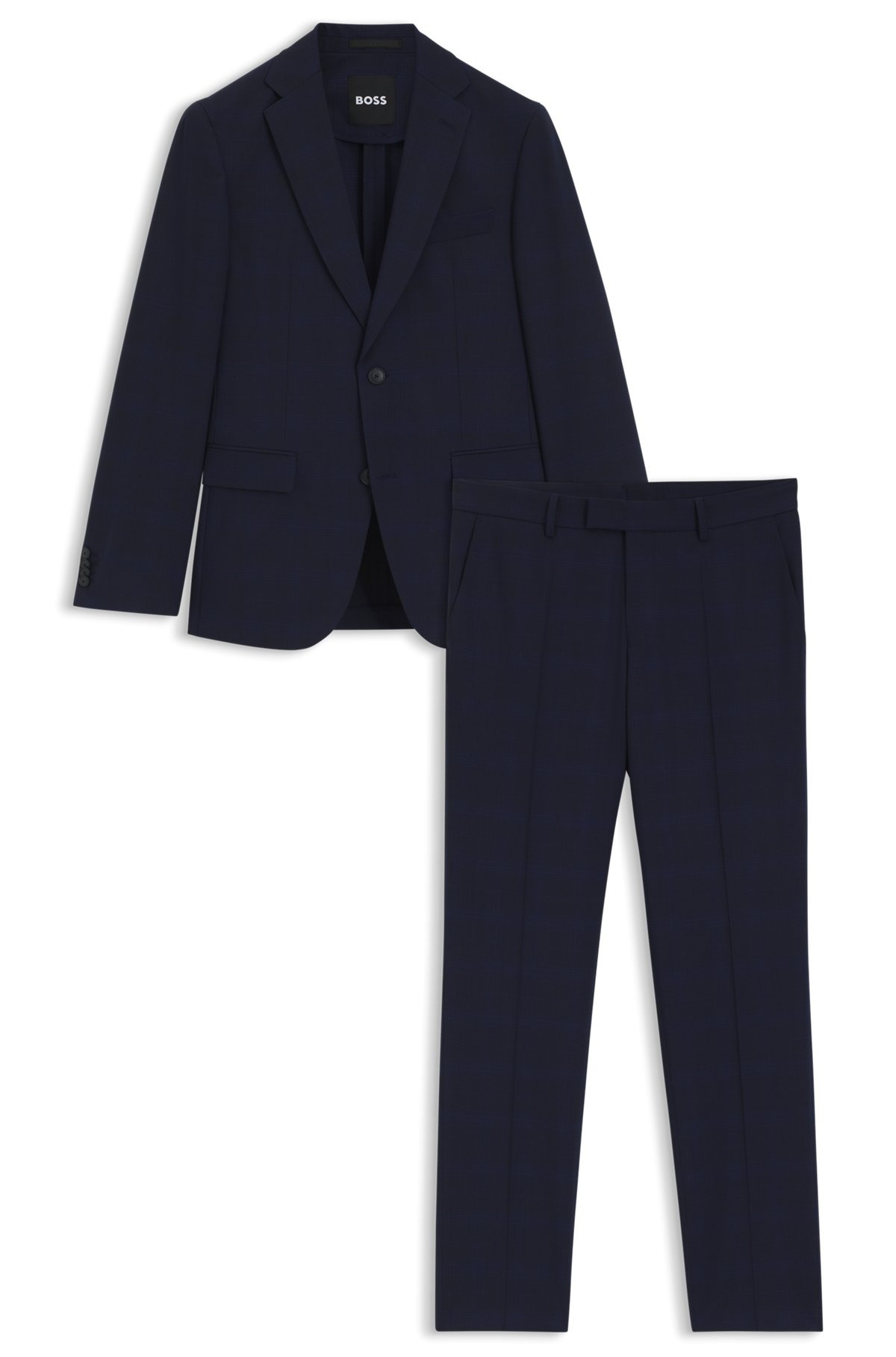 SLIM-FIT SUIT IN CHECKED CREASE-RESISTANT STRETCH WOOL - 8