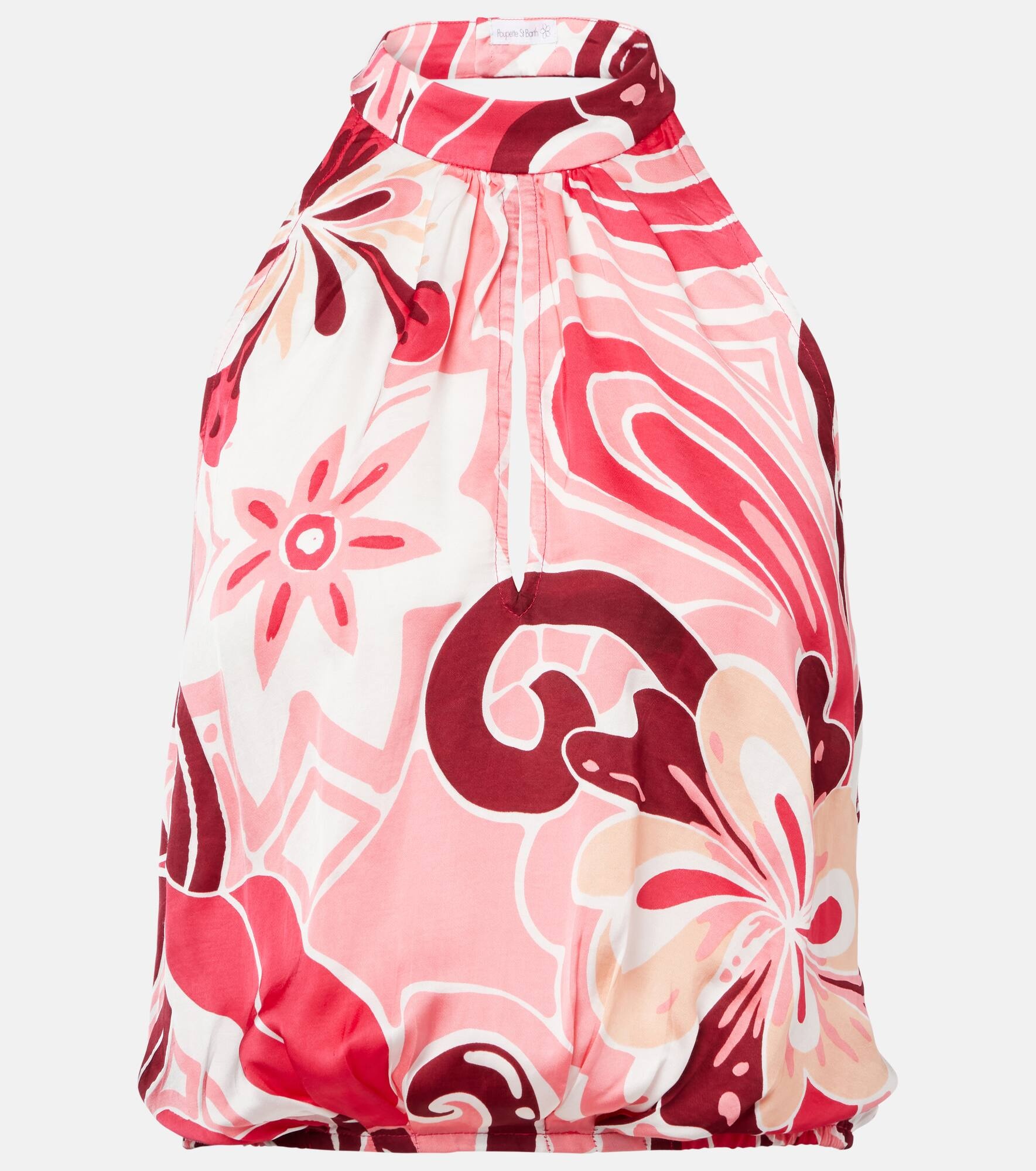 Clea printed halterneck satin top - 1