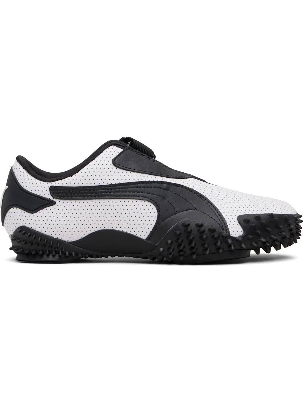 Black & White Mostro Perforated Sneakers - 1