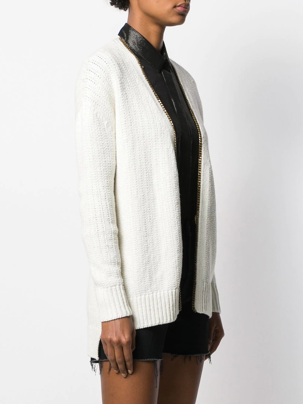 College chain trim cardigan - 3