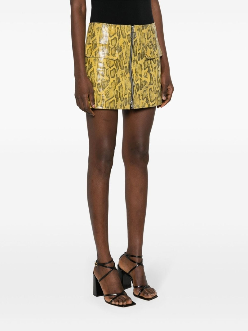 Elvira snakeskin-print leather miniskirt 3