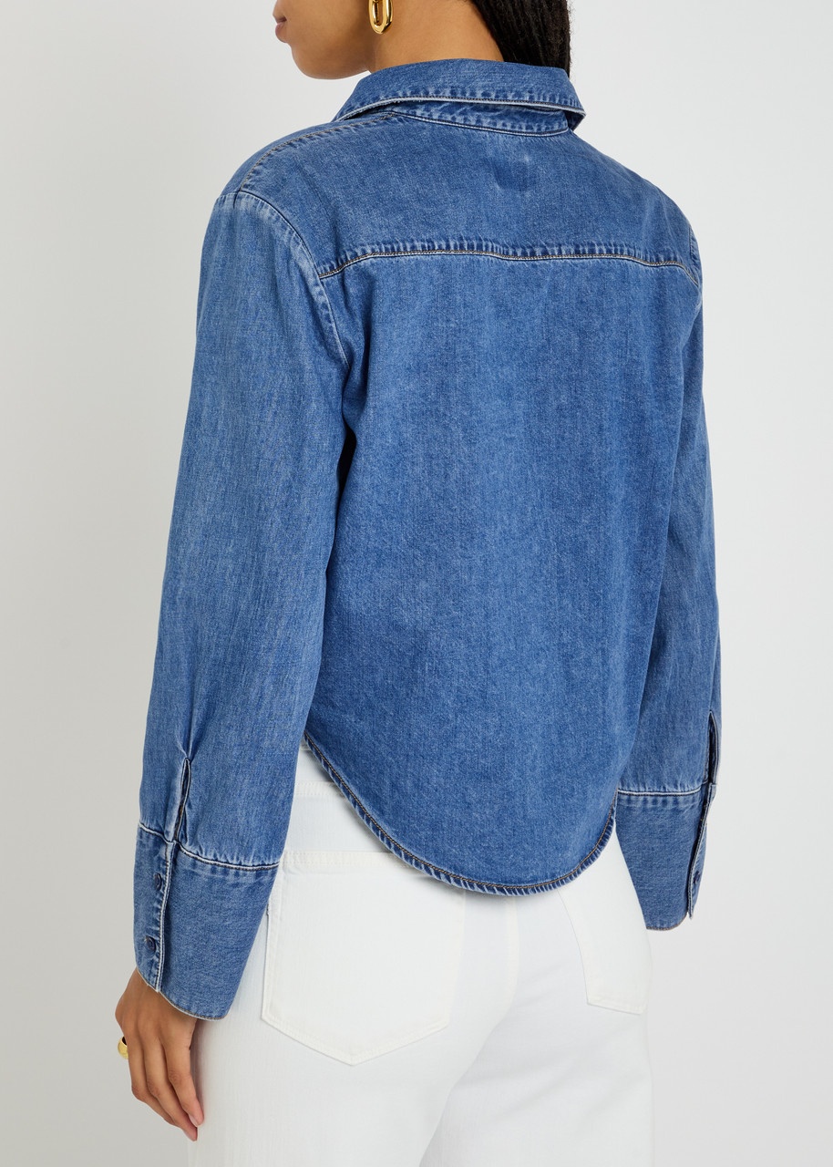 Alice + Olivia Hannon Chambray Denim Shirt - 3