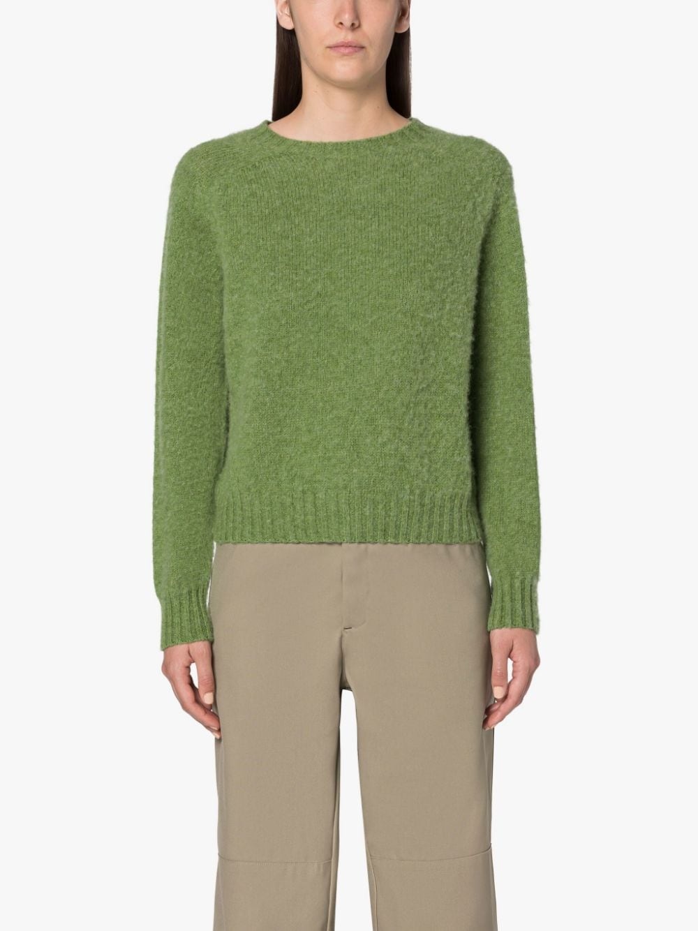 KENNEDI APPLE GREEN WOOL CREWNECK SWEATER - 3