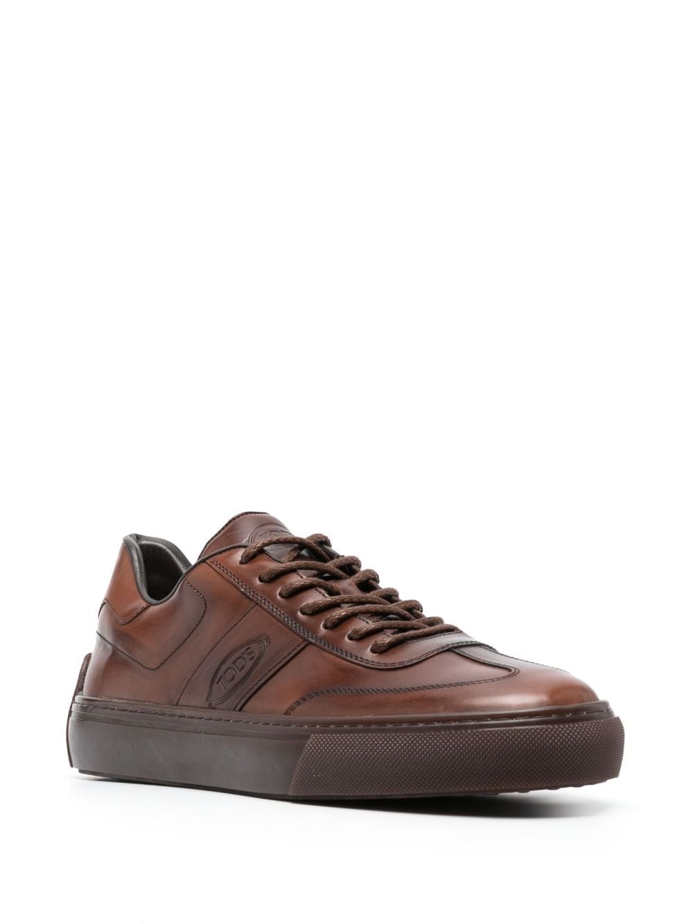 logo-debossed leather sneakers - 2