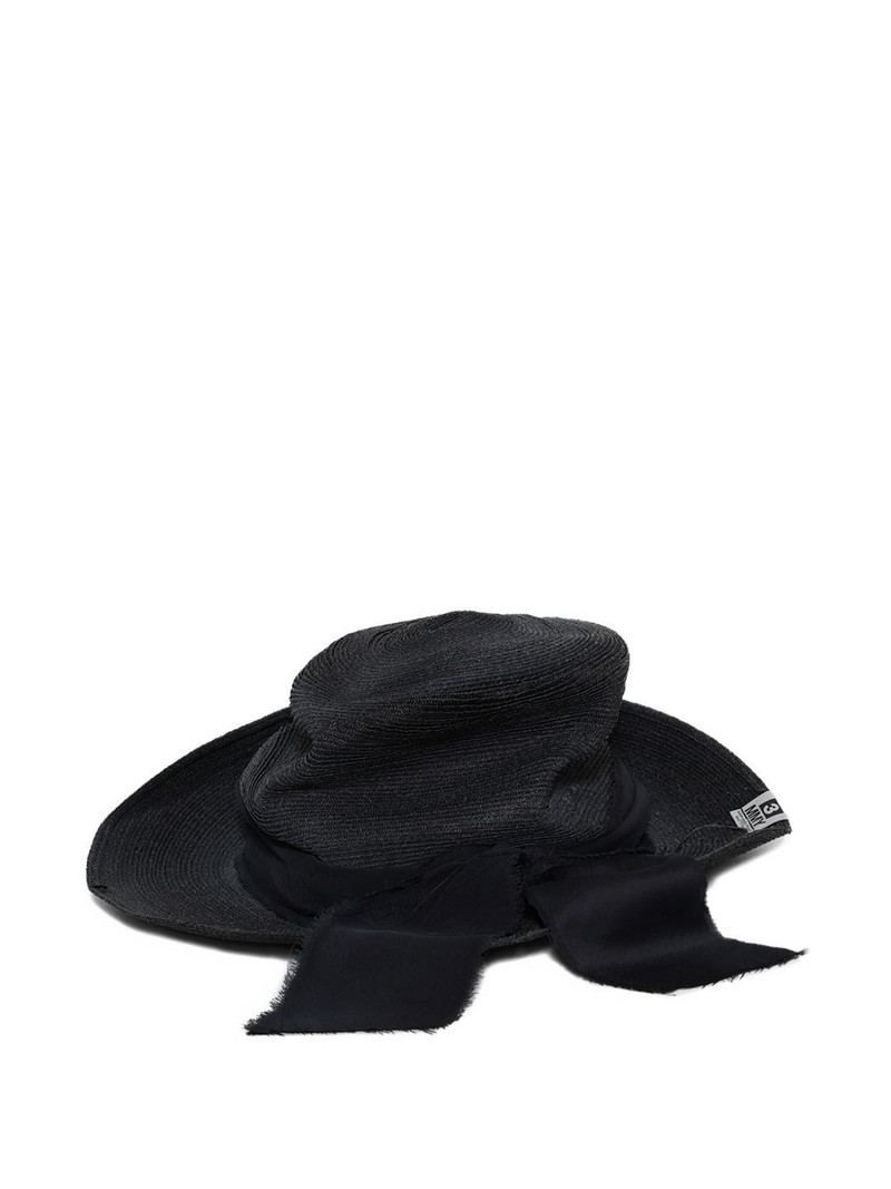 Maison MIHARAYASUHIRO ribbon-detail straw hat outlook
