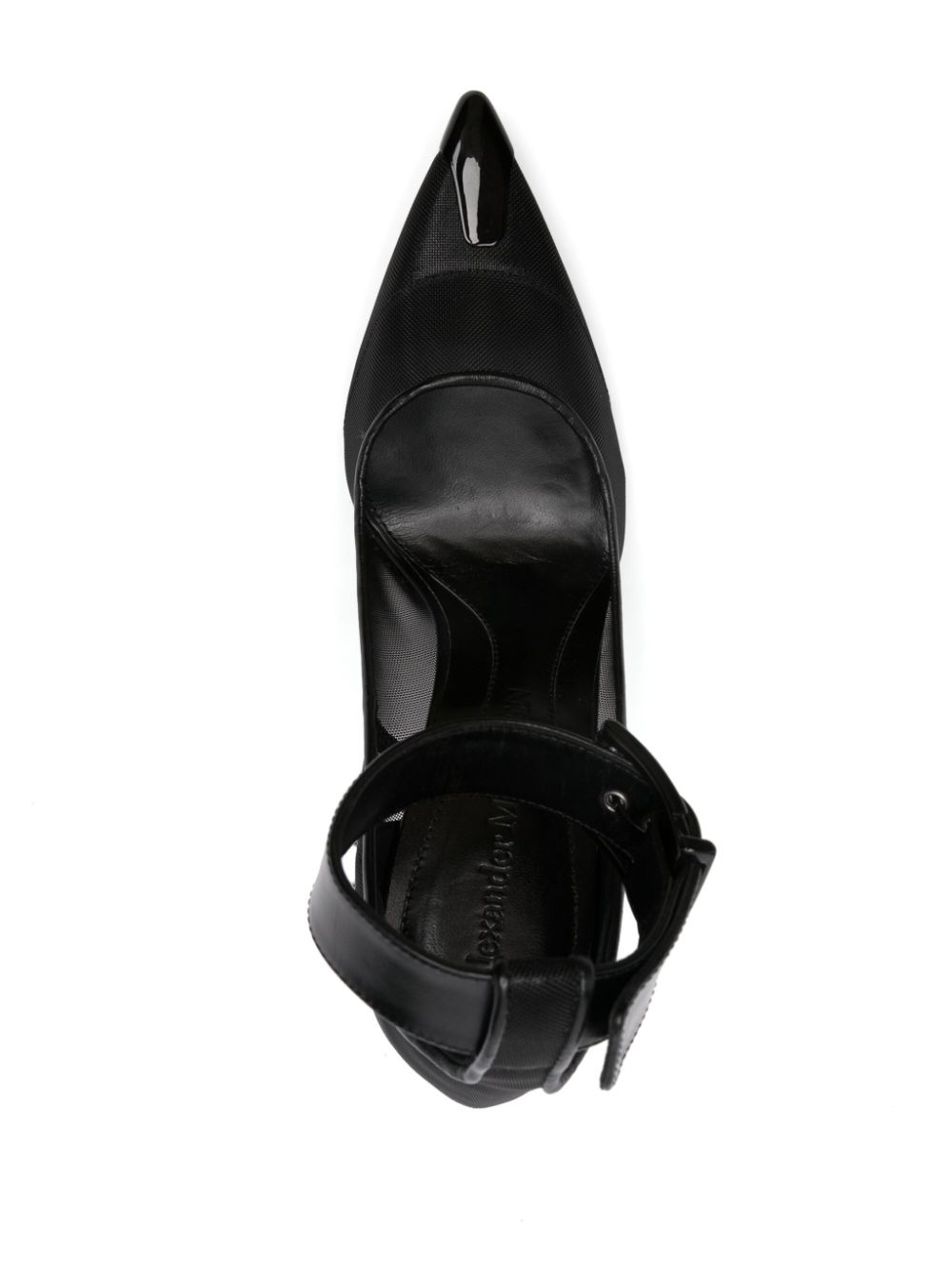 mesh-panelling pointed-toe pumps - 4