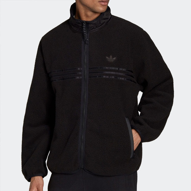 adidas Men's adidas originals Stay Warm Fleece Lined Polar Fleece Sports Jacket Black HF9216 outlook