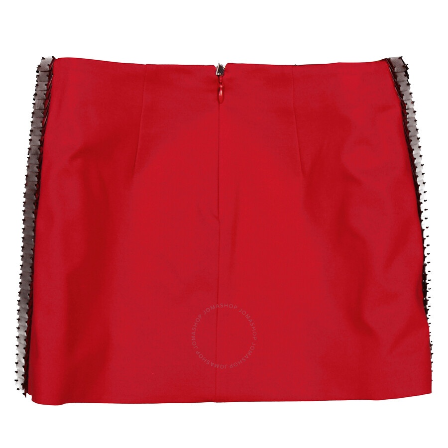 The Attico Ladies Red Rue Crystal-Embellished Mini Skirt - 5