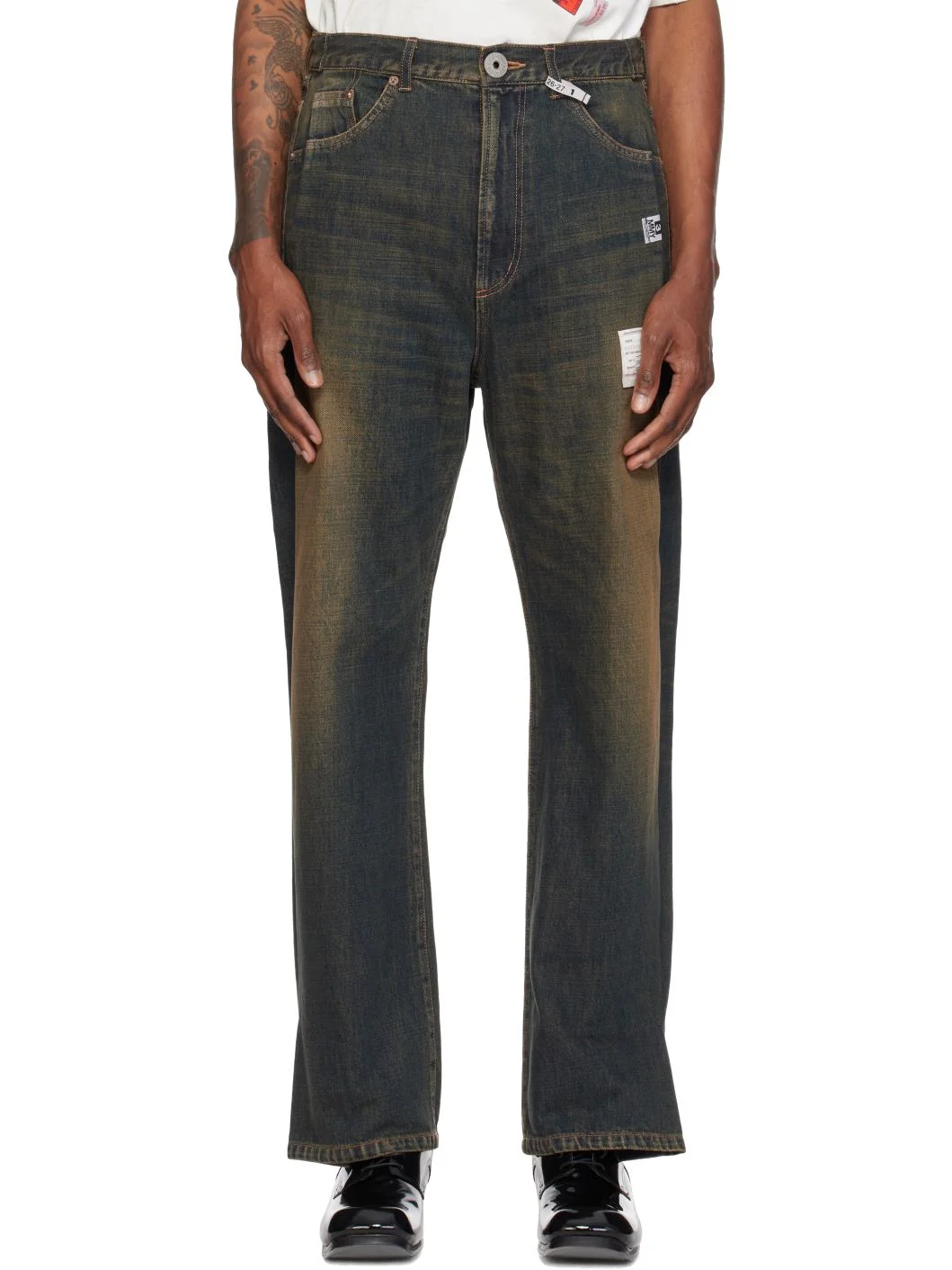 Indigo Folded Denim Jeans - 1