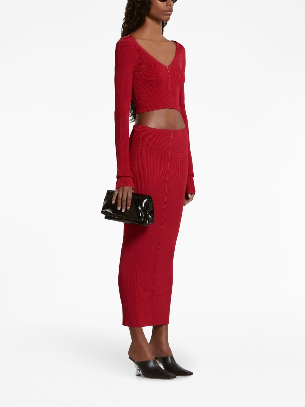 knitted v-neck pullover - 2