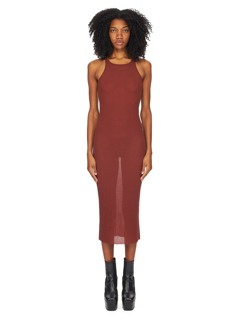 Burgundy Round Neck Midi Dress 1