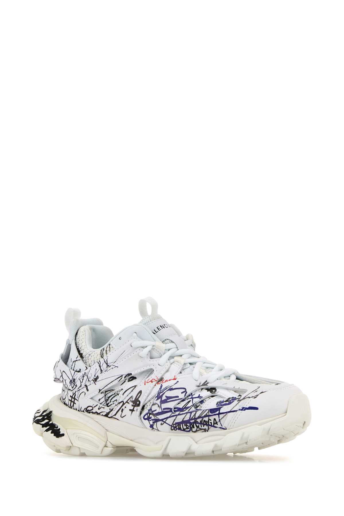 Balenciaga Women White Mesh And Rubber Track Sneakers - 2