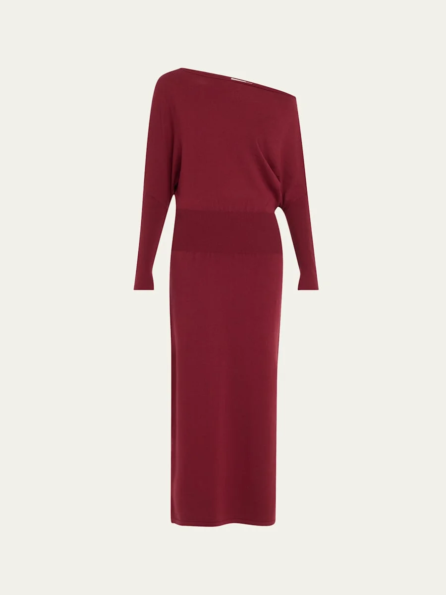 Janese One-Shoulder Wool-Blend Midi Dress - 1
