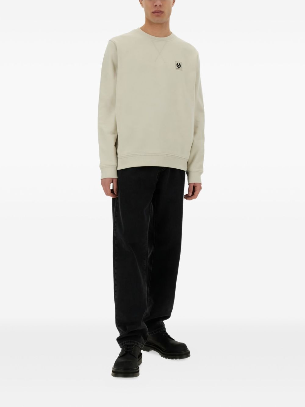 logo-patch cotton sweatshirt - 2