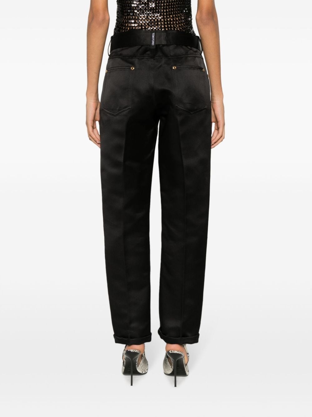 duchesse-satin silk boyfriend trousers - 4