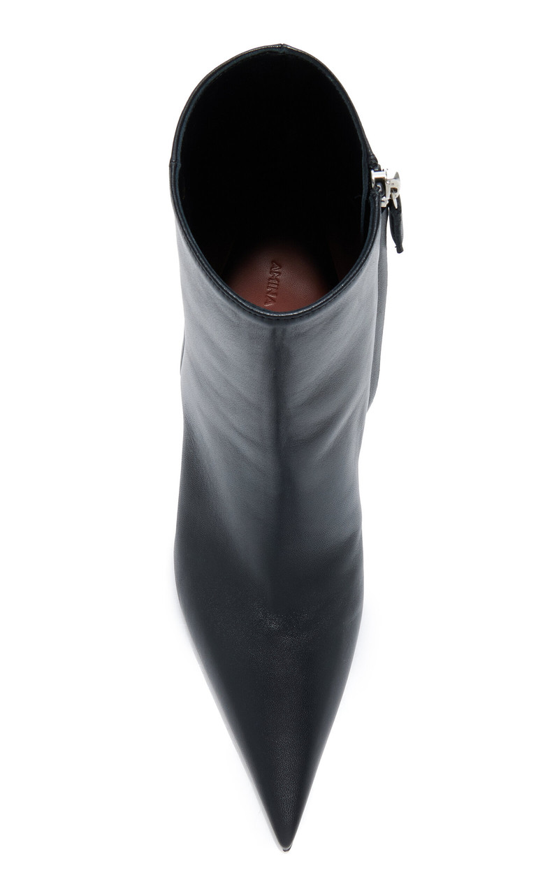 Amina Muaddi Barbara Leather Ankle Boots black outlook