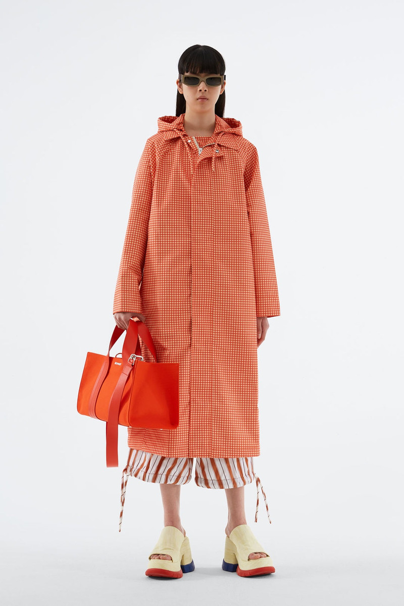 RED CHECK LONG EASY JACKET 1