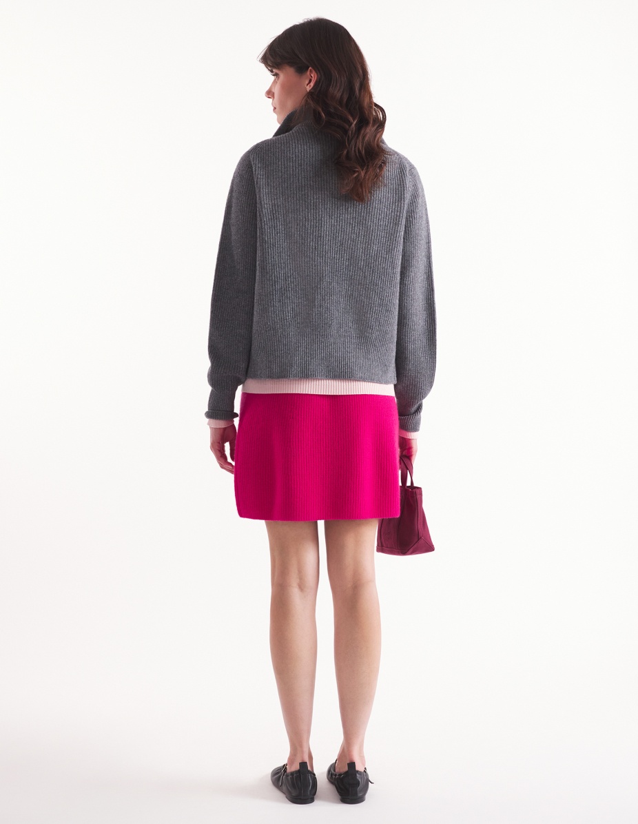BOLD FOX HEAD PATCH SHORT RIBBED SKIRT - 5