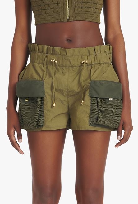 Khaki nylon shorts - 5